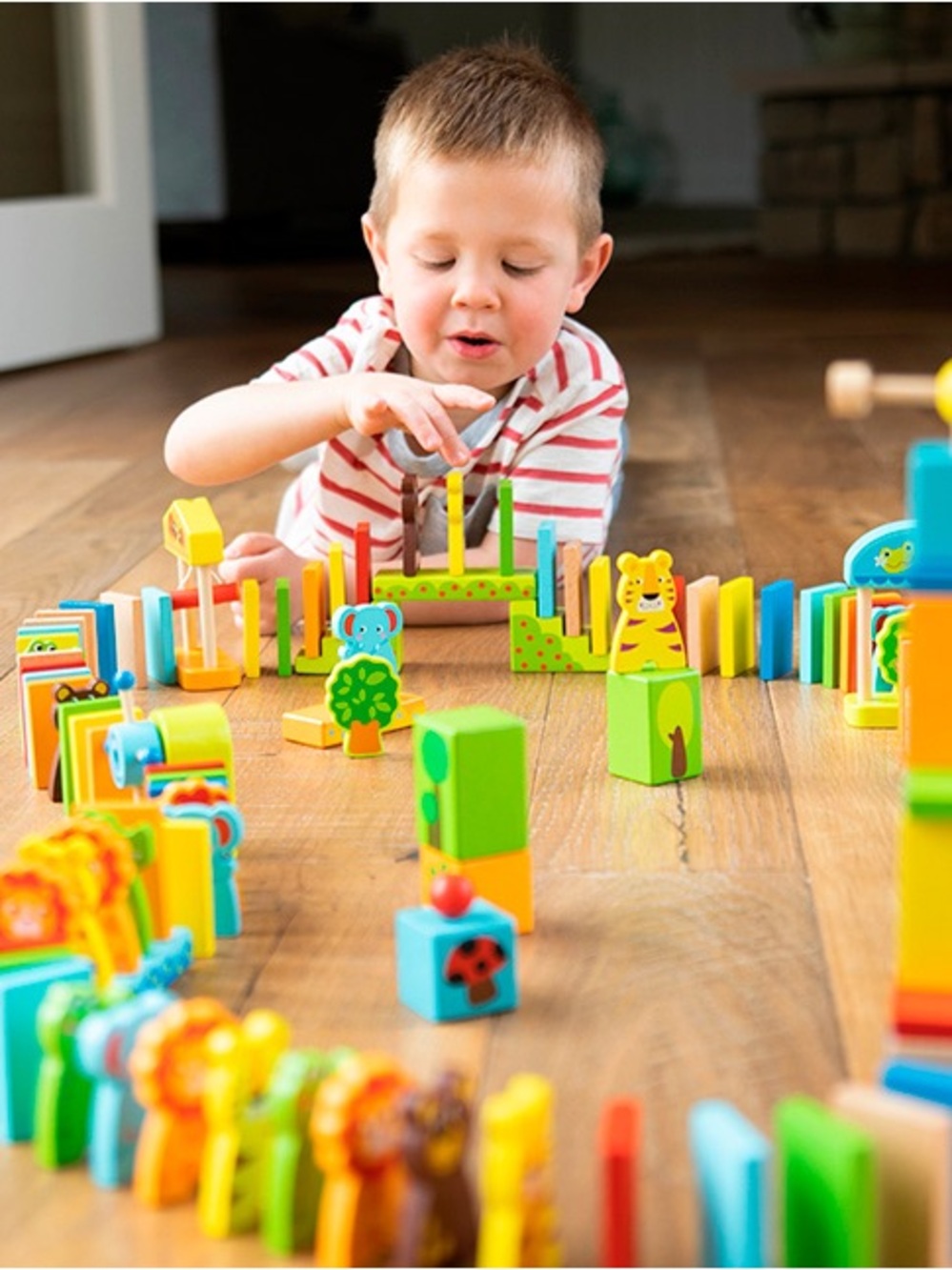 Fat Brain Toys Zoo-Ominoes Wooden Dominoes Playset
